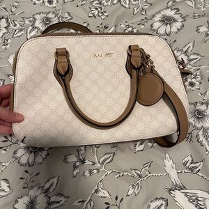 Nine West Cream and Tan Handbag
